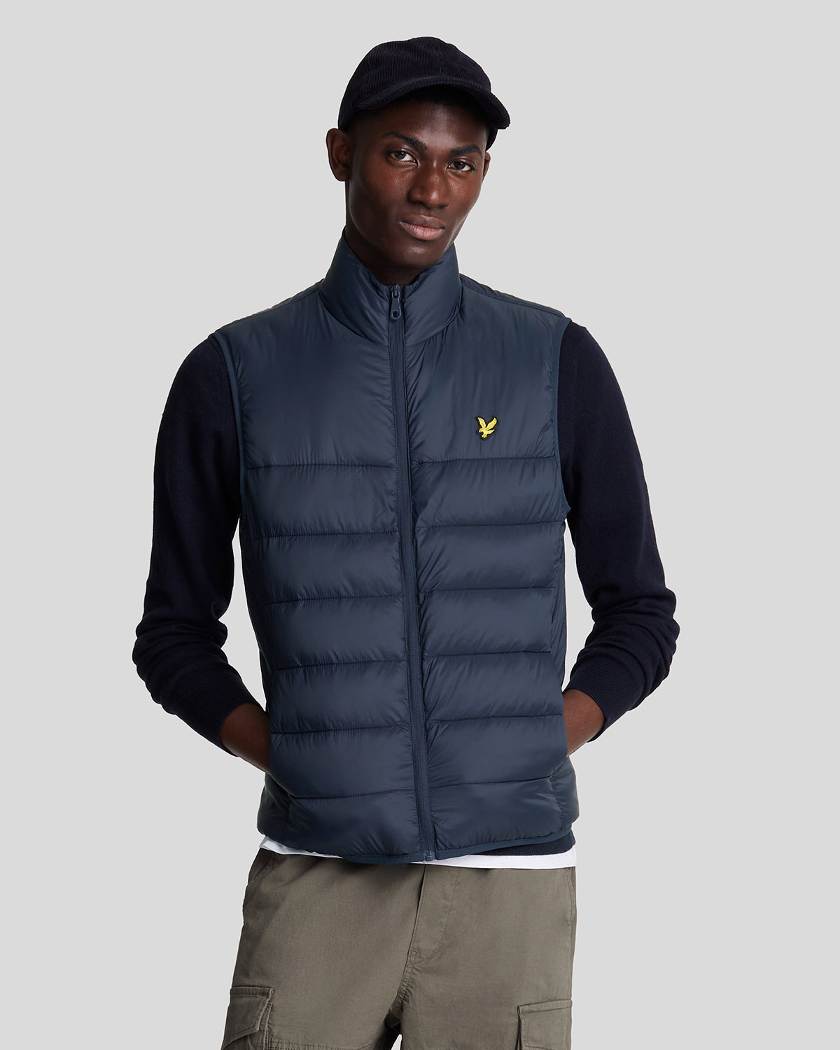 Lyle and scott wadded jacket navy best sale