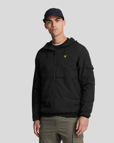 Lyle Scott Men s Hooded Windbreaker Jacket in Jet Black Lyle Scott EU